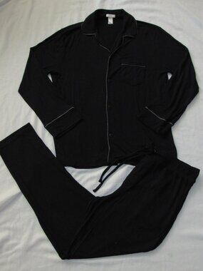 Eberjey WILLIAM Tencel Modal Spandex Long Sleeve Pajama Set Top & Pants Men's S